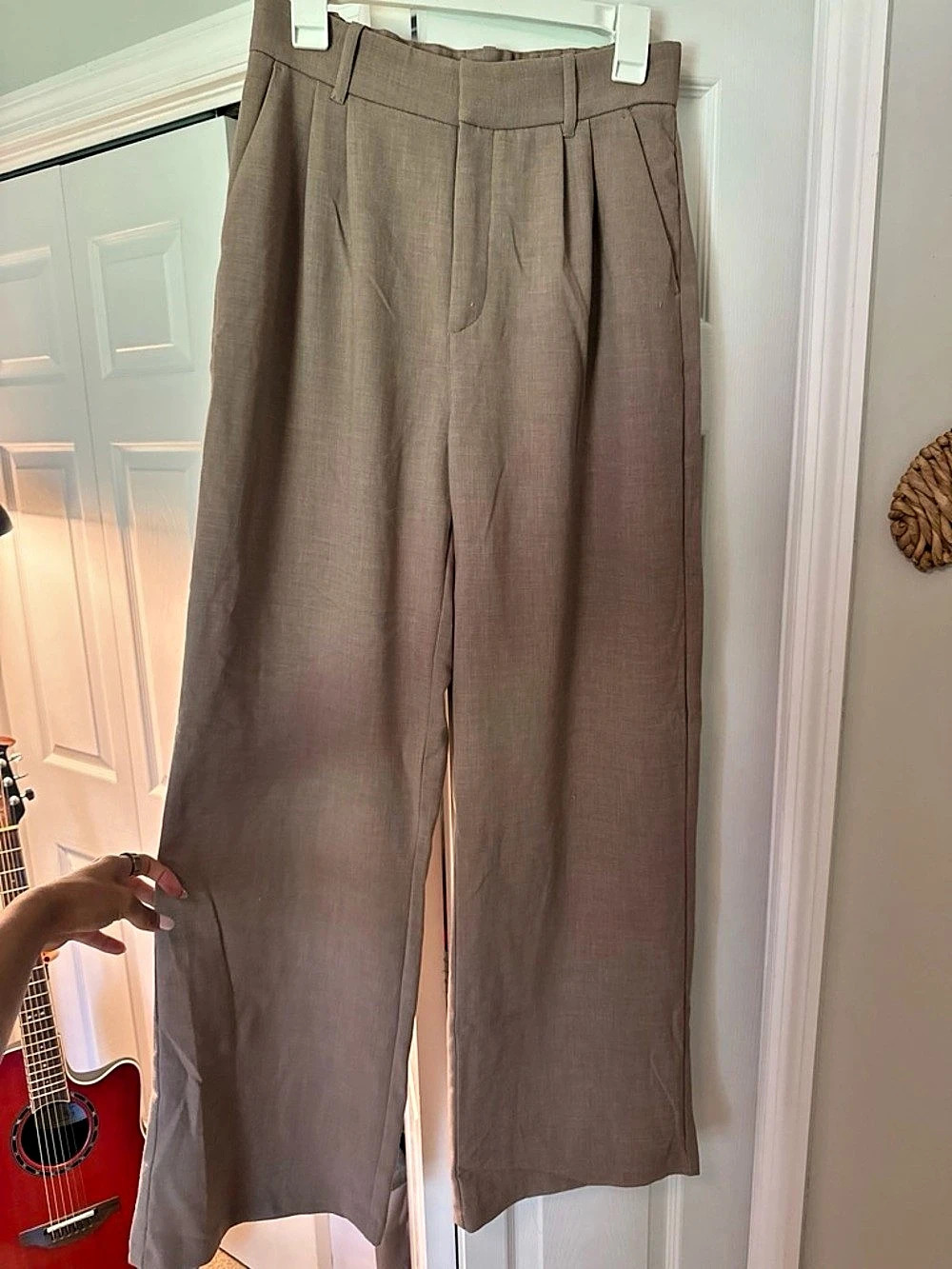 Abercrombie & Fitch A&F Sloane Tailored Wide Leg Pant Brown Medium
